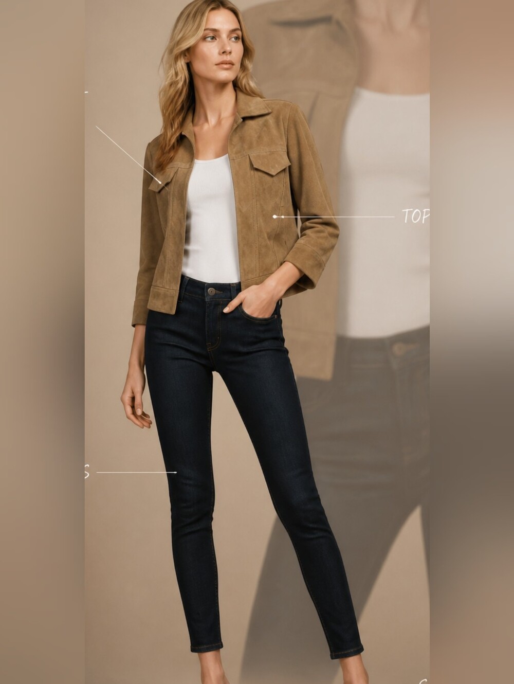Carmen Marco Valvo Collection 3/4 Sleeve Suede Cropped Jacket Size 10